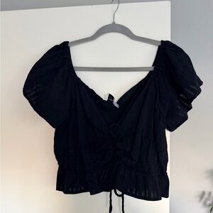 Princess Polly Crop Linen Top
